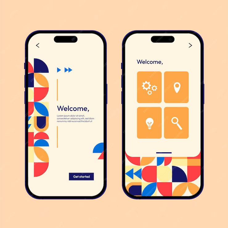 flat design geometric pattern mobile design