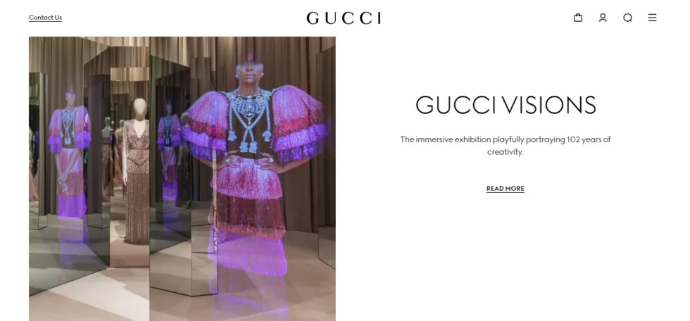 Gucci’s Website visual