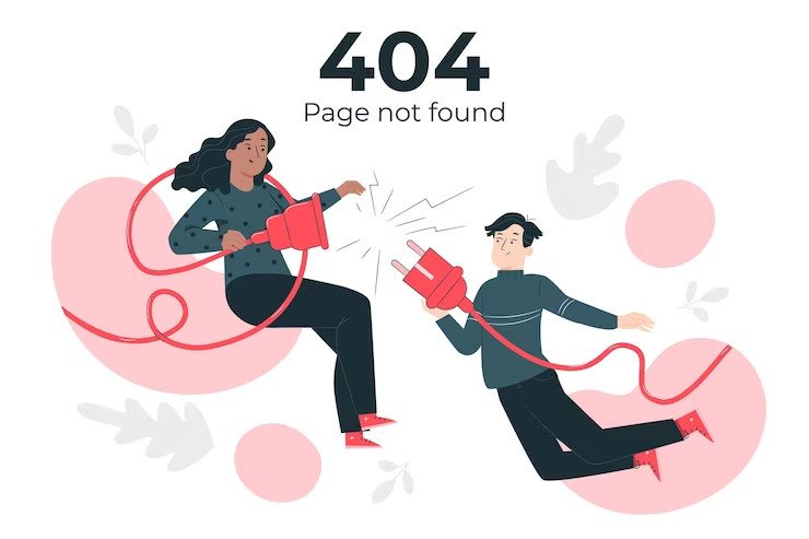 page found with people connecting plug concept illustration