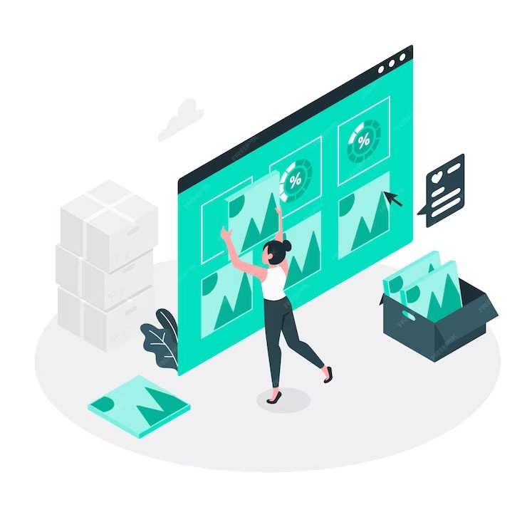 portfolio update concept illustration